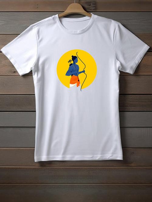 unisex white graphic printed t-shirt - 20958019 - Very Small Image - 1