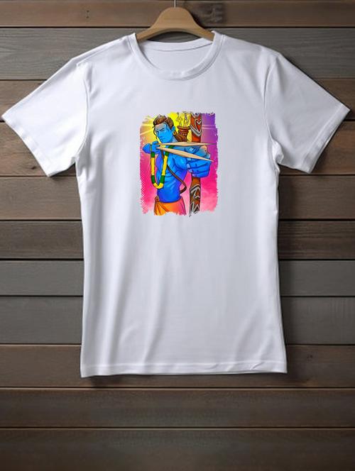 unisex white graphic printed t-shirt - 20958023 - Very Small Image - 1