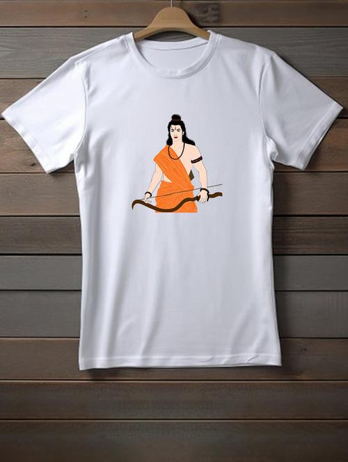 unisex white graphic printed t-shirt - 20958041 - Very Small Image - 1