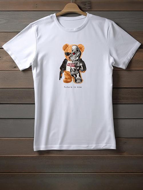 unisex white graphic printed t-shirt - 20958059 - Very Small Image - 1