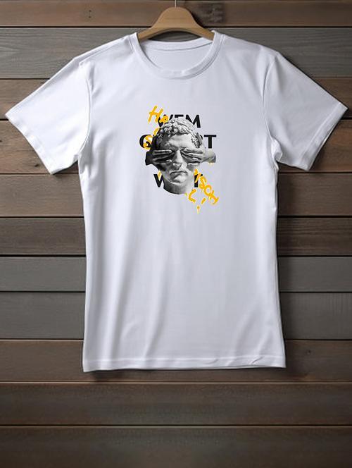 unisex white graphic printed t-shirt - 20958060 - Very Small Image - 1