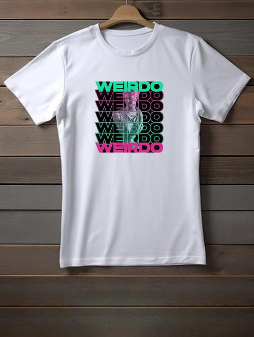 unisex white graphic printed t-shirt - 20958062 - Very Small Image - 1
