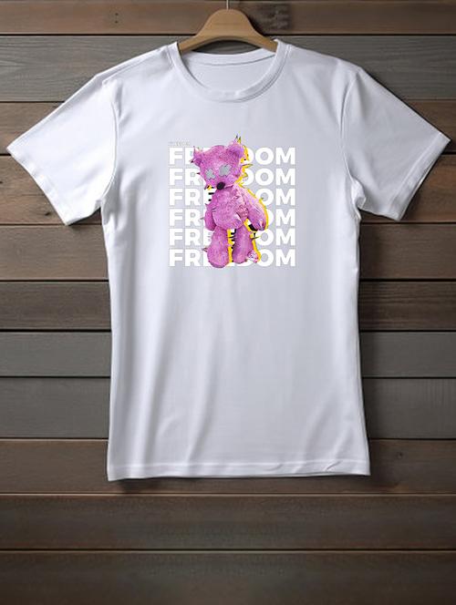 unisex white graphic printed t-shirt - 20958063 - Very Small Image - 1