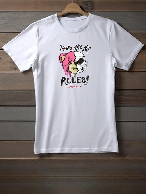 unisex white graphic printed t-shirt - 20958066 - Very Small Image - 1