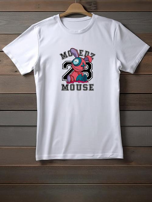 unisex white graphic printed t-shirt - 20958067 - Very Small Image - 1