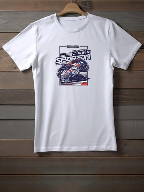 unisex white graphic printed t-shirt - 20958070 - Very Small Image - 1