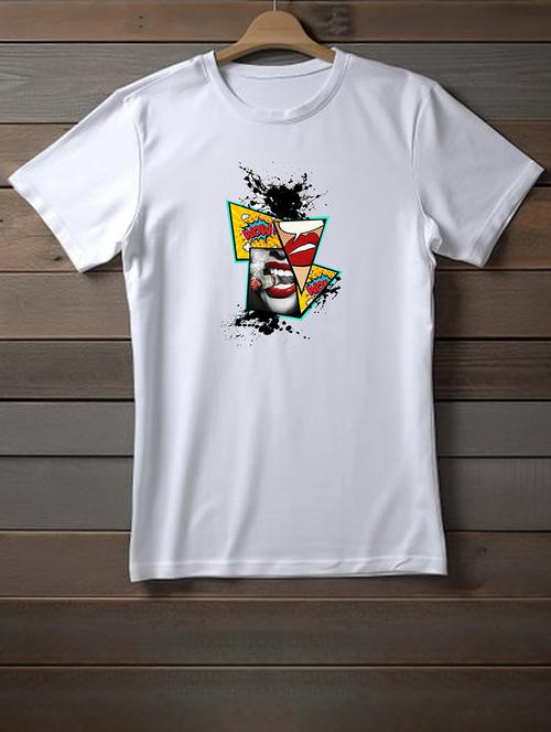 unisex white graphic printed t-shirt - 20958078 - Very Small Image - 1