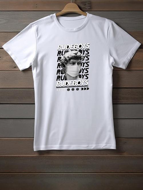 unisex white graphic printed t-shirt - 20958081 - Very Small Image - 1