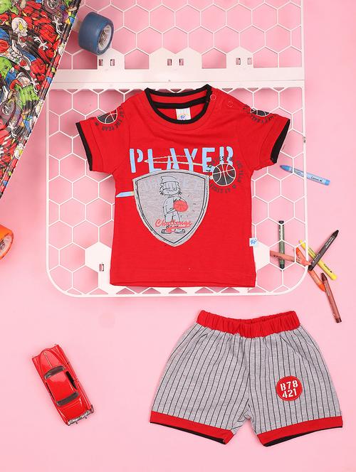 kids cotton shorts twin set - 20958729 - Very Small Image - 1