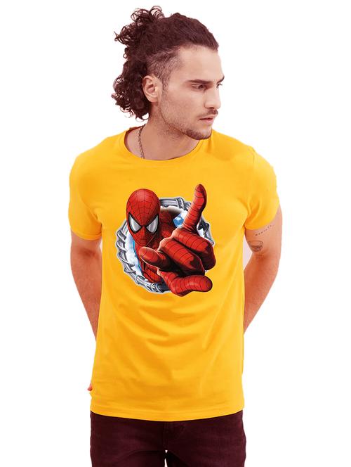 men round neck front print t-shirt - 20958919 - Very Small Image - 1