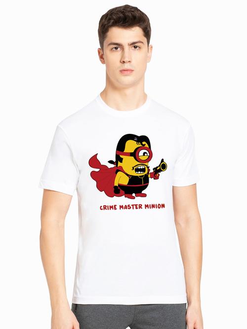 men round neck front print t-shirt - 20959101 - Very Small Image - 1
