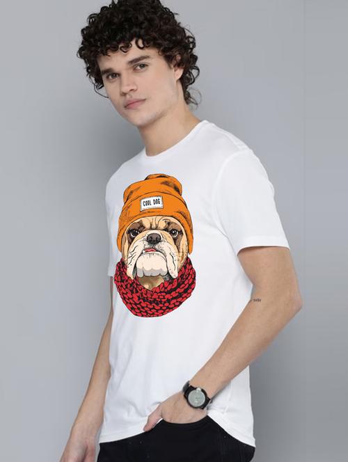 men round neck front print t-shirt - 20959178 - Very Small Image - 1