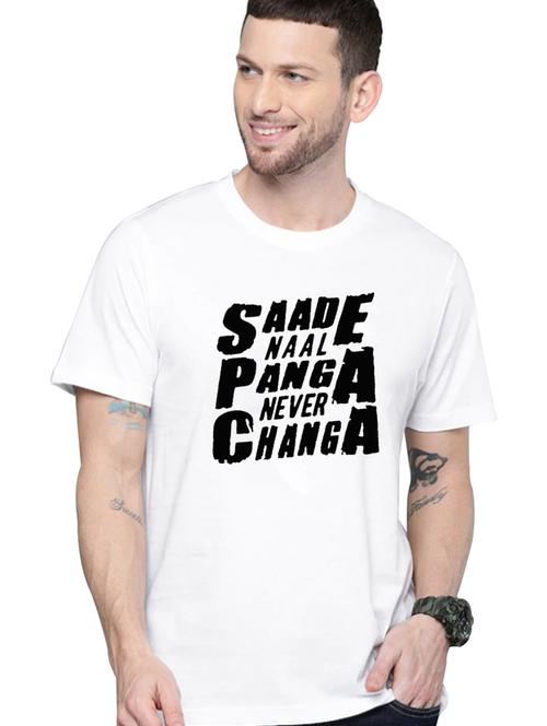 men round neck front print t-shirt - 20959196 - Very Small Image - 1