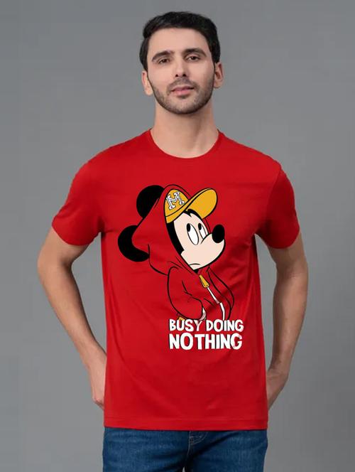 men round neck front printed t-shirt - 20959348 - Very Small Image - 1