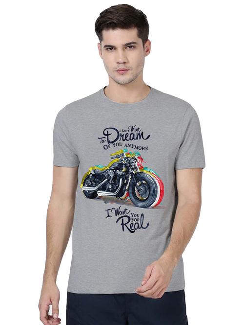 men round neck front printed t-shirt - 20959401 - Very Small Image - 1