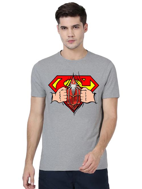 men round neck front print t-shirt - 20959408 - Very Small Image - 1