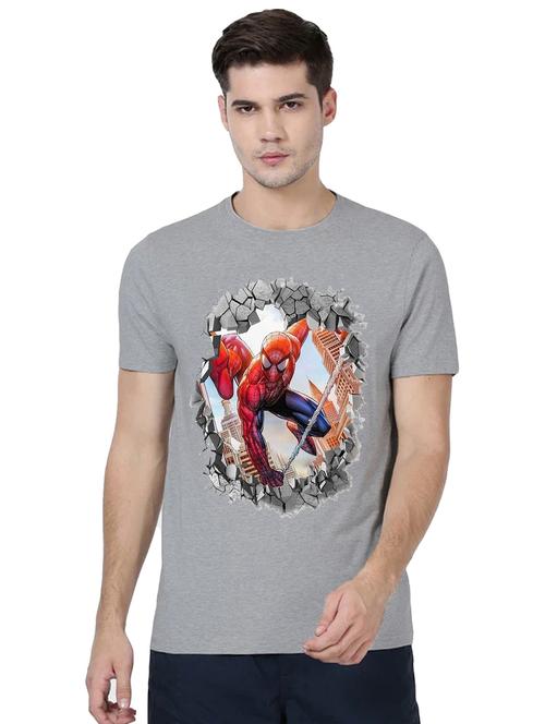 men round neck front print t-shirt - 20959411 - Very Small Image - 1