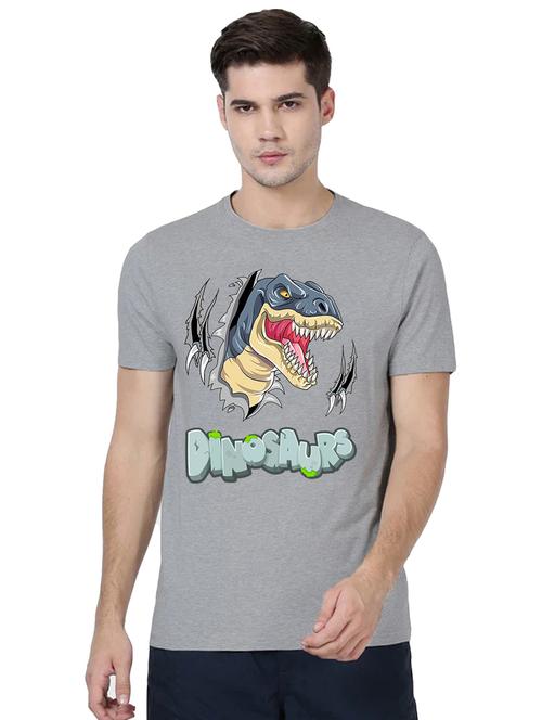 men round neck front print t-shirt - 20959417 - Very Small Image - 1
