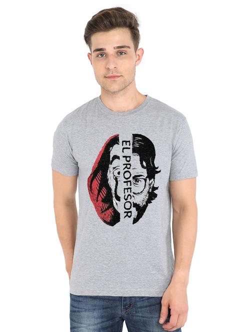 men round neck front print t-shirt - 20959420 - Very Small Image - 1