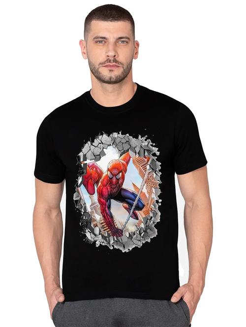 men round neck front print t-shirt - 20959452 - Very Small Image - 1