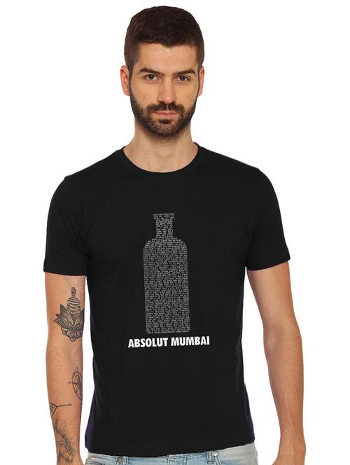 men round neck front print t-shirt - 20959541 - Very Small Image - 1