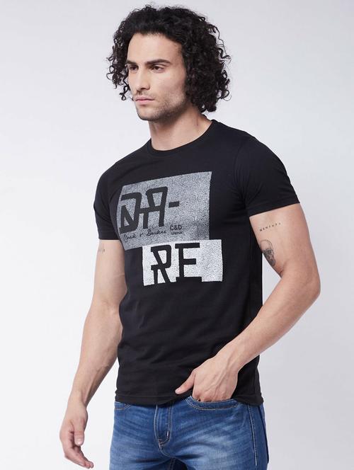 men round neck front print t-shirt - 20959564 - Very Small Image - 1
