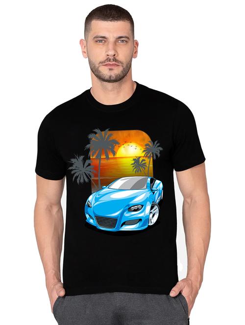 men round neck front print t-shirt - 20959580 - Very Small Image - 1