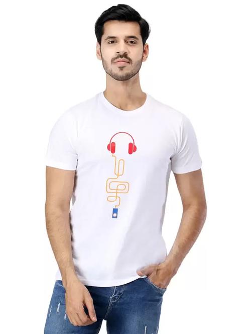 men round neck front print t-shirt - 20959584 - Very Small Image - 1