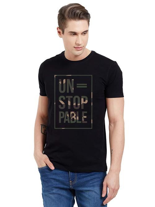 men round neck front print t-shirt - 20959658 - Very Small Image - 1