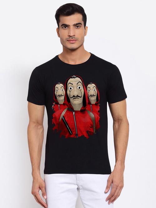 men round neck front print t-shirt - 20959802 - Very Small Image - 1