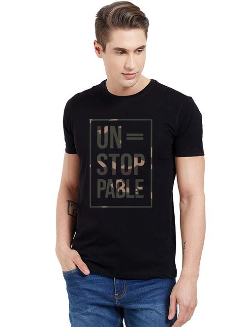 men round neck front print t-shirt - 20959896 - Very Small Image - 1