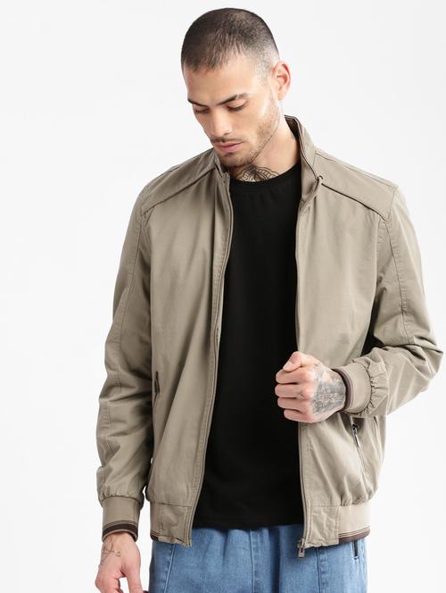men long sleeved solid bomber jacket - 20960575 - Very Small Image - 1