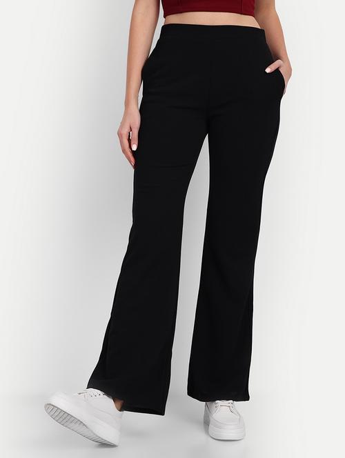 women solid high rise bootcut trouser - 20961496 - Very Small Image - 1