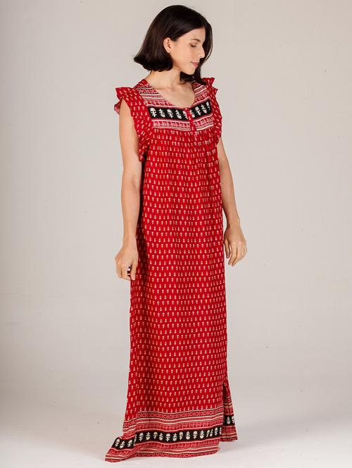 women round neck sleeveless nighties - 20961962 - Very Small Image - 1