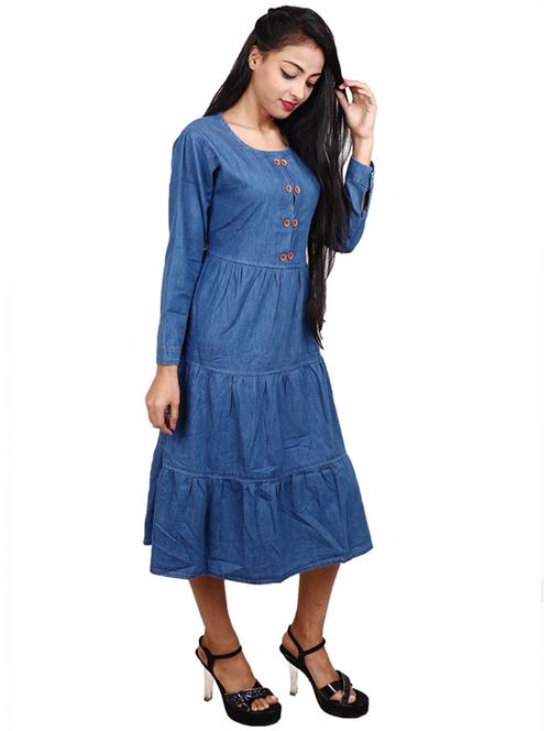 women solid long sleeve flared kurta - 20963341 - Very Small Image - 1