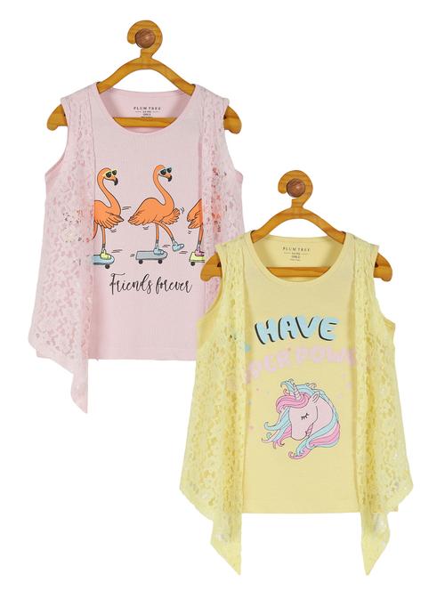 pack of 2 multi coloured printed detailed regular top - 20963870 - Very Small Image - 1