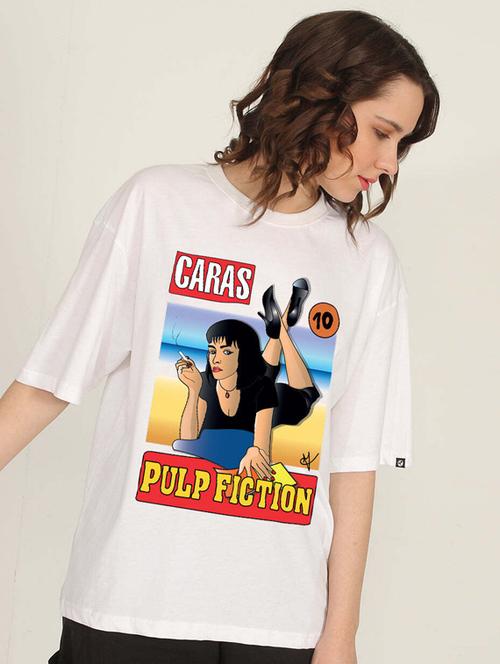 women round neck printed oversized t-shirt - 20964131 - Very Small Image - 1