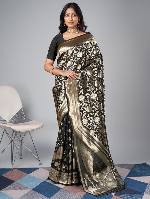 women self design banarasi saree with blouse - 20965642 - Very Small Image - 1