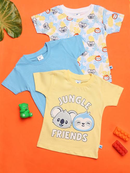 kids pack of 3 cotton t-shirt - 20965870 - Very Small Image - 1