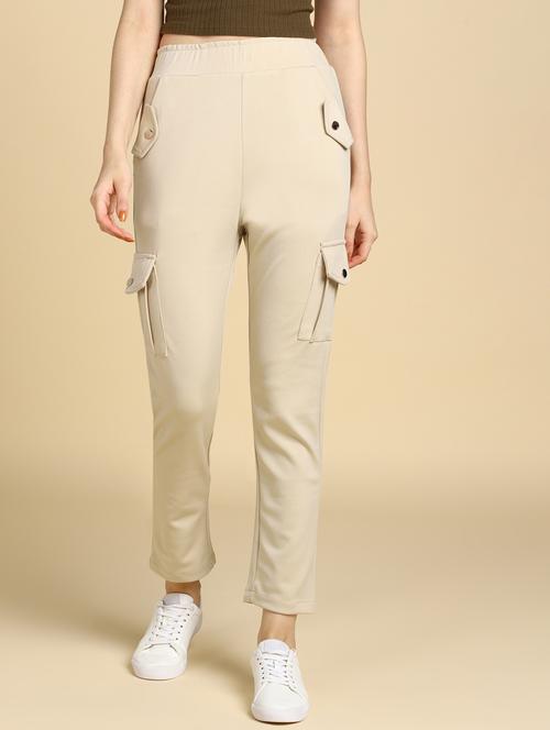 solid beige cargo trouser - 20967762 - Very Small Image - 1