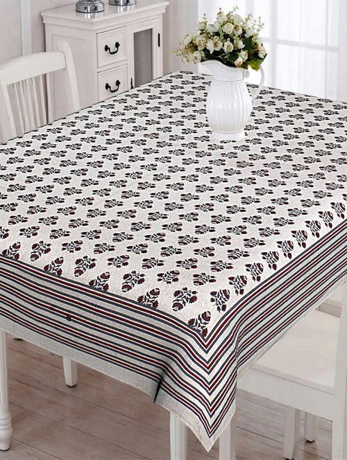 texstylers cotton 280 tc printed 60 x 90 inches 6 seater dining table cloth - 20968166 - Very Small Image - 1