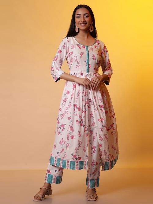 women pink round neck kurta pant set - 20968247 - Very Small Image - 1
