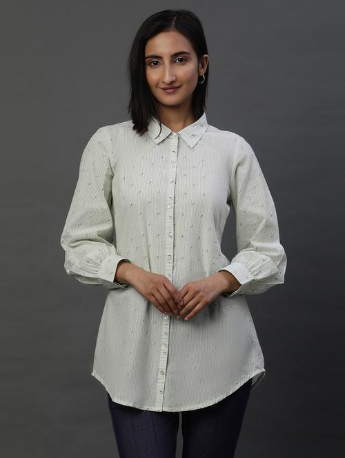 green printed detailed regular shirt - 20968369 - Very Small Image - 1