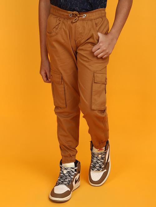 boys solid mid rise cargo - 20969621 - Very Small Image - 1