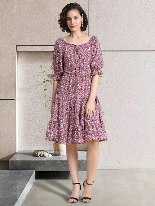 women floral printed tiered dress - 20969674 - Very Small Image - 1