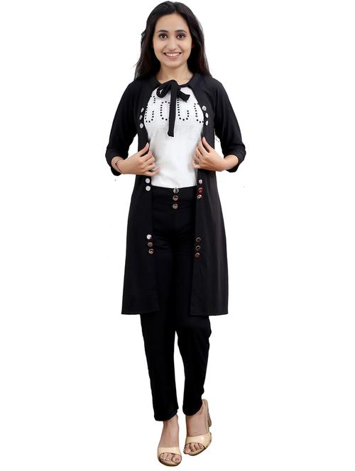 women top and trouser co-ord set with long jacket - 20969837 - Very Small Image - 1