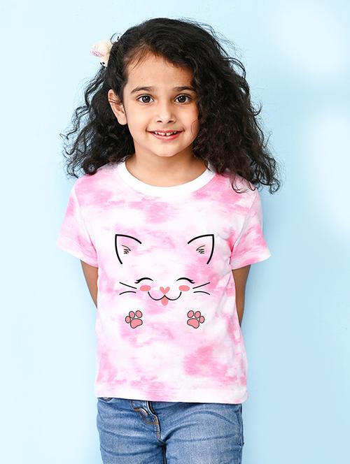 girls pink printed detailed tee - 20969849 - Very Small Image - 1