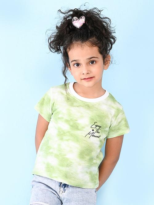 girls green printed detailed tee - 20969868 - Very Small Image - 1
