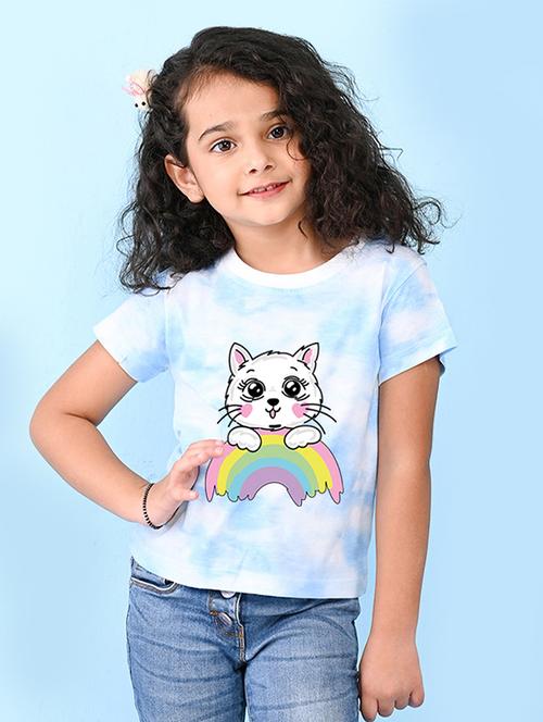 girls tie & dye print cotton tee - 20969875 - Very Small Image - 1