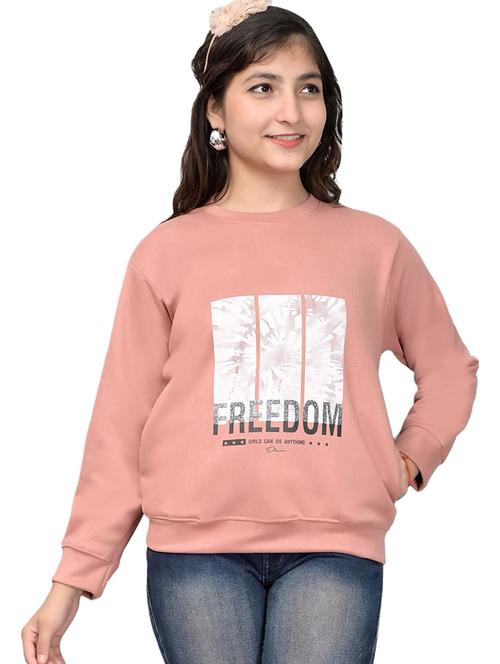 girls round neck front print sweatshirt - 20970060 - Very Small Image - 1